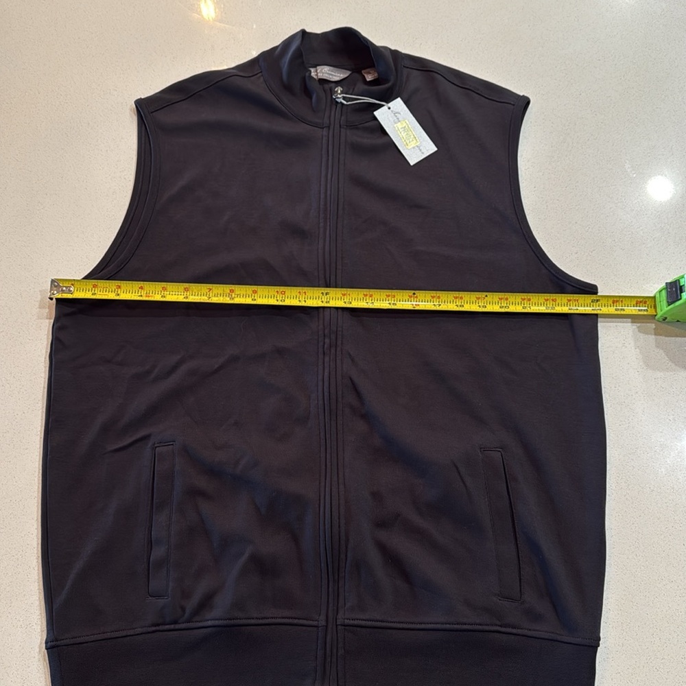 NWT Daniel Cremieux Black Sleeveless Cotton Zip-Up Vest Size XL - Picture 2 of 5